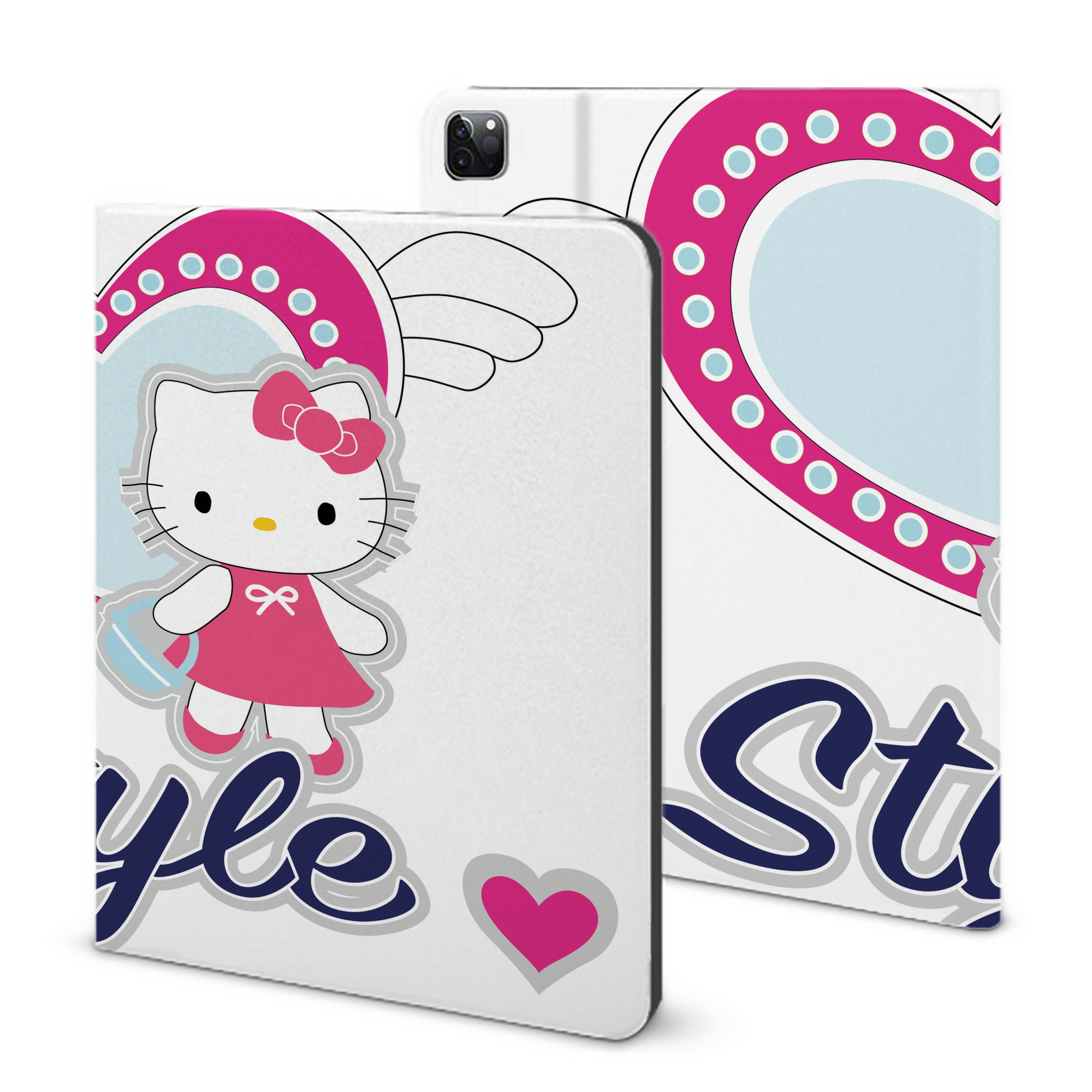 （画像用） Hello Kitty ハローキティ IPad ケース ブック型 PUレザー TPU 耐衝撃 軽量 薄型 ペン収納なし 全面保護 IPad 各モデル対応